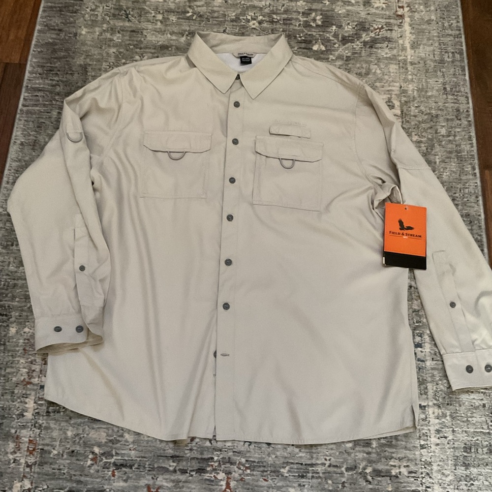 Field & Stream Beige Collared Shirt